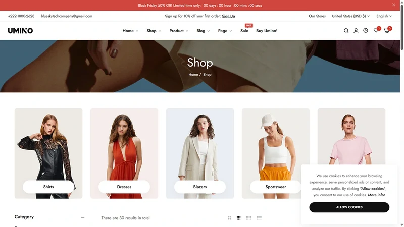 Umino Theme – Fashion Elegance & Online Store Template