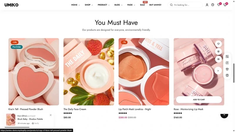 Umino Theme – Cosmetics | Beauty & Skincare