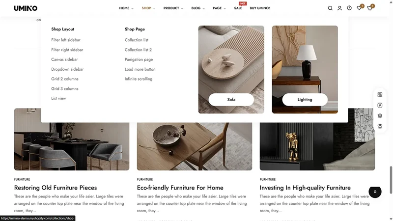 Umino Theme – Minimal Furniture | Modern Furniture & Decor