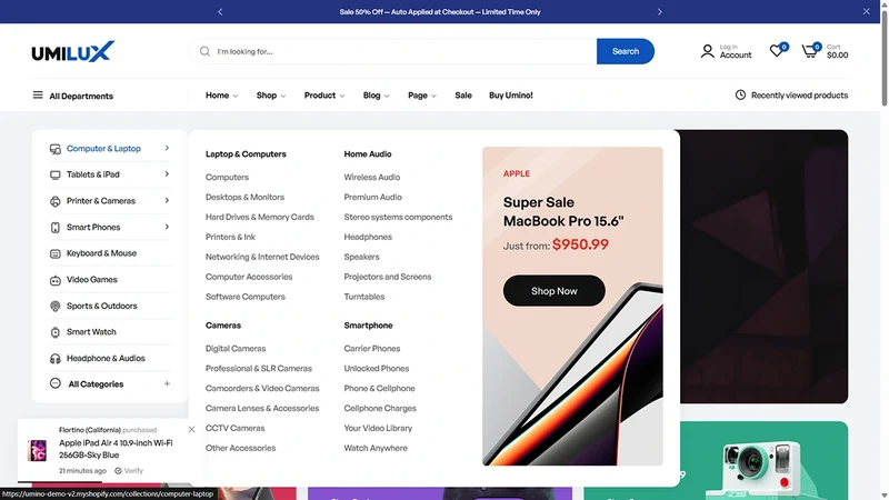 Umino Theme – Mega Store | Multi-category Supermarket