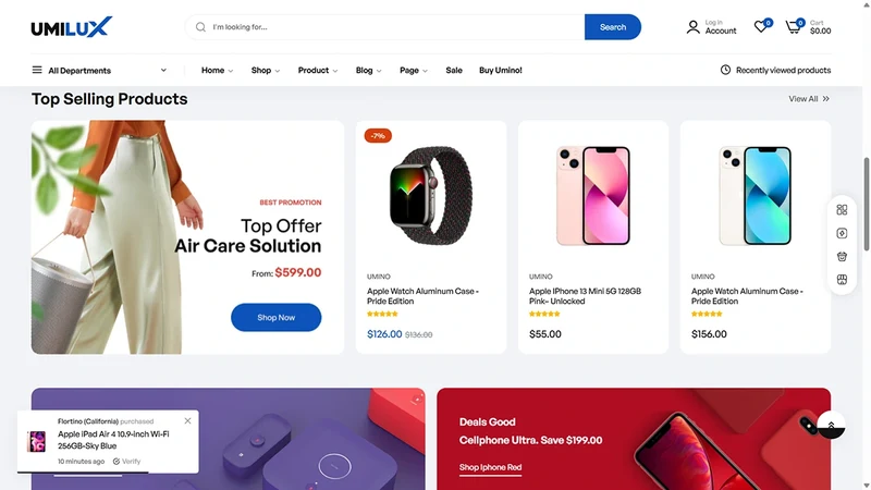 Umino Theme – Mega Store | Multi-category Supermarket