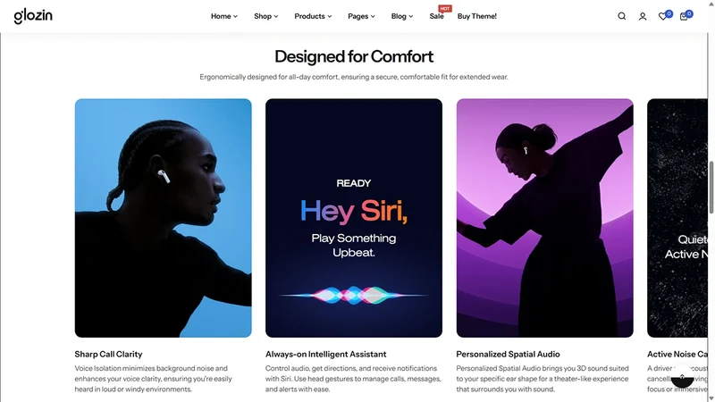 Glozin theme – Single Product | Single Product & Brand Focus