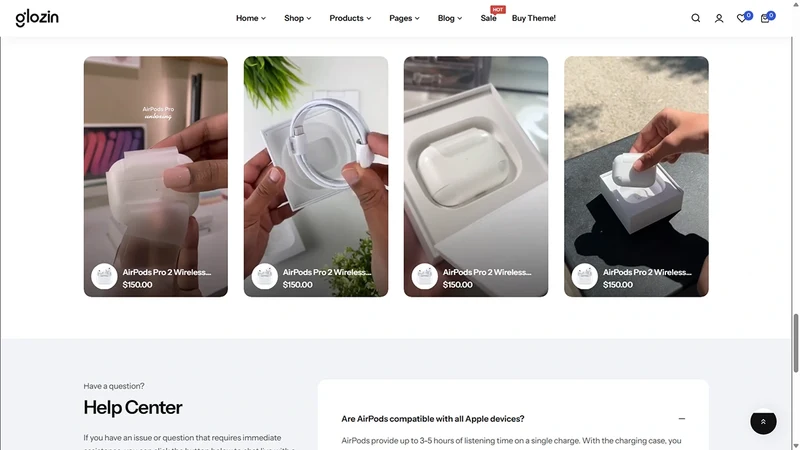 Glozin theme – Single Product | Single Product & Brand Focus