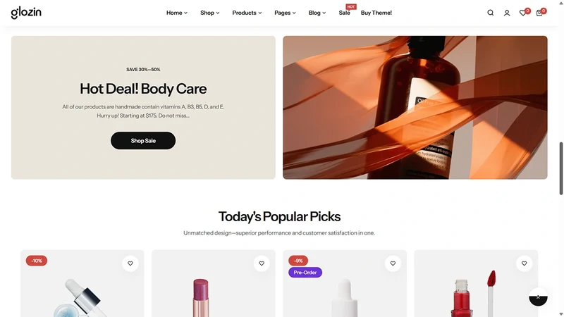 Glozin theme – Cosmetic | Beauty & Wellness