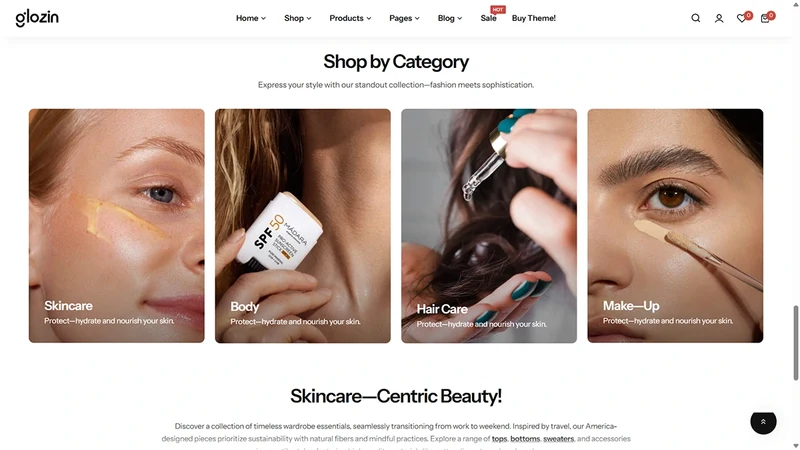 Glozin theme – Cosmetic | Beauty & Wellness