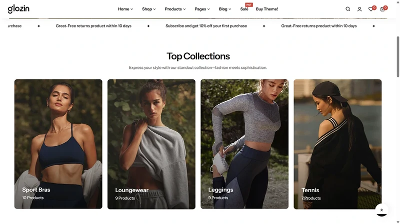 Glozin theme – Activewear | Sports & Lifestyle