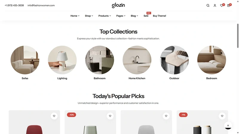 Glozin theme – Home Decor | Furniture & Home Living