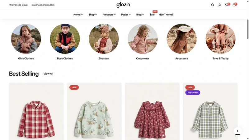 Glozin theme – Tiny Outfits | Kids & Baby Clothing