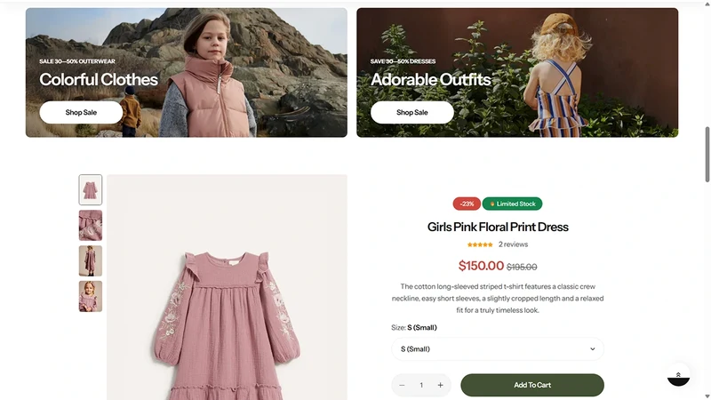 Glozin theme – Tiny Outfits | Kids & Baby Clothing