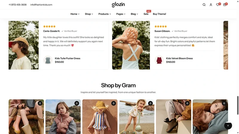 Glozin theme – Tiny Outfits | Kids & Baby Clothing