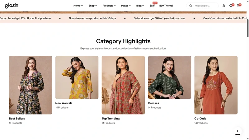 Glozin theme – Sari Couture | Ethnic & Traditional Fashion