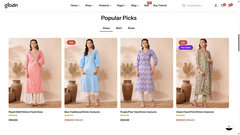 Glozin theme – Sari Couture | Ethnic & Traditional Fashion
