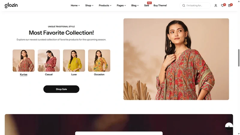 Glozin theme – Sari Couture | Ethnic & Traditional Fashion