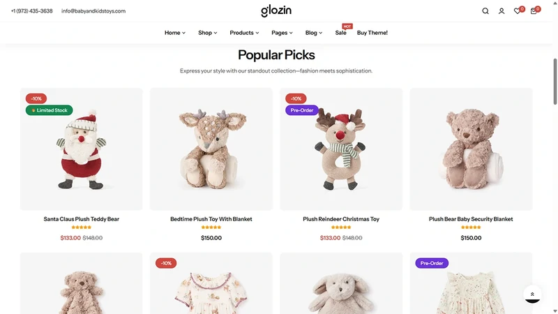 Glozin theme – Kids Toys | Toys & Children Products