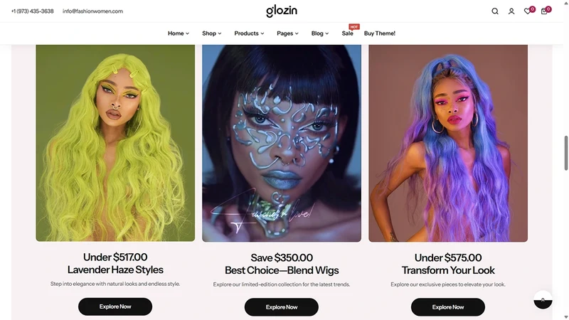 Glozin theme – Wigs | Beauty & Hair Extensions