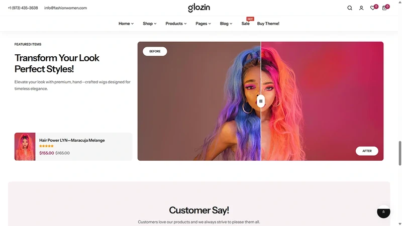 Glozin theme – Wigs | Beauty & Hair Extensions