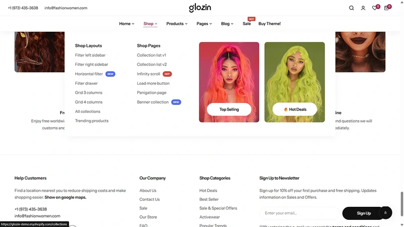 Glozin theme – Wigs | Beauty & Hair Extensions