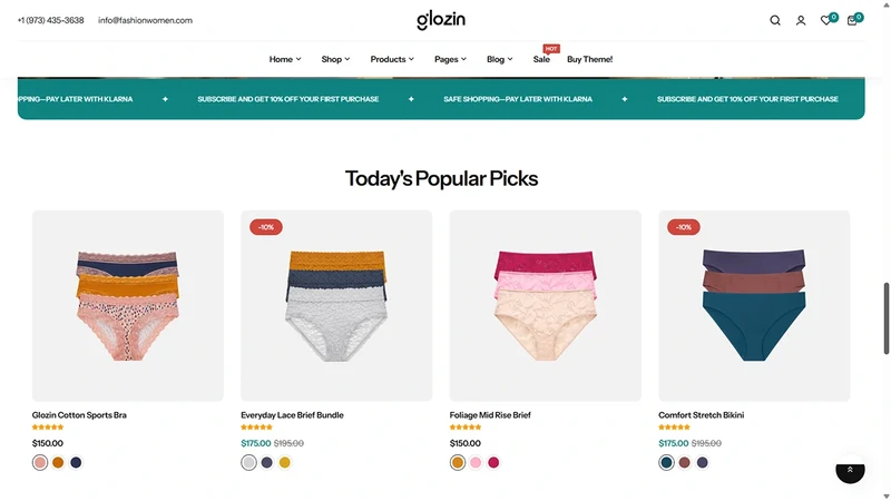 Glozin theme – Underwear | Lingerie & Intimate Wear