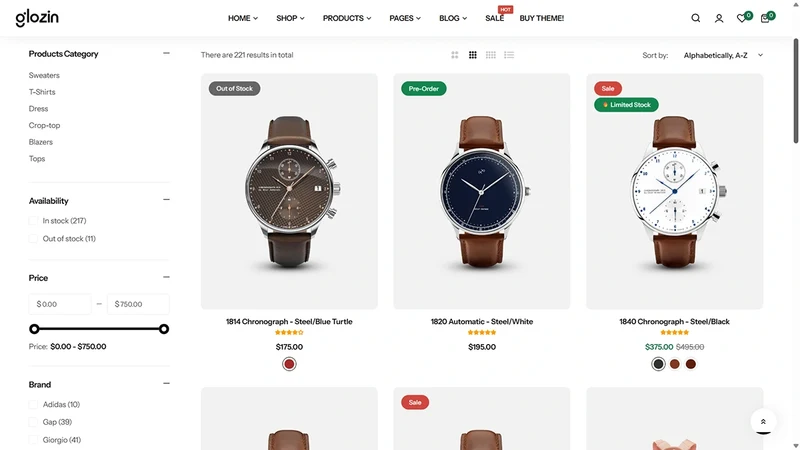 Glozin theme – Echelon Watches | Accessories & Luxury Goods