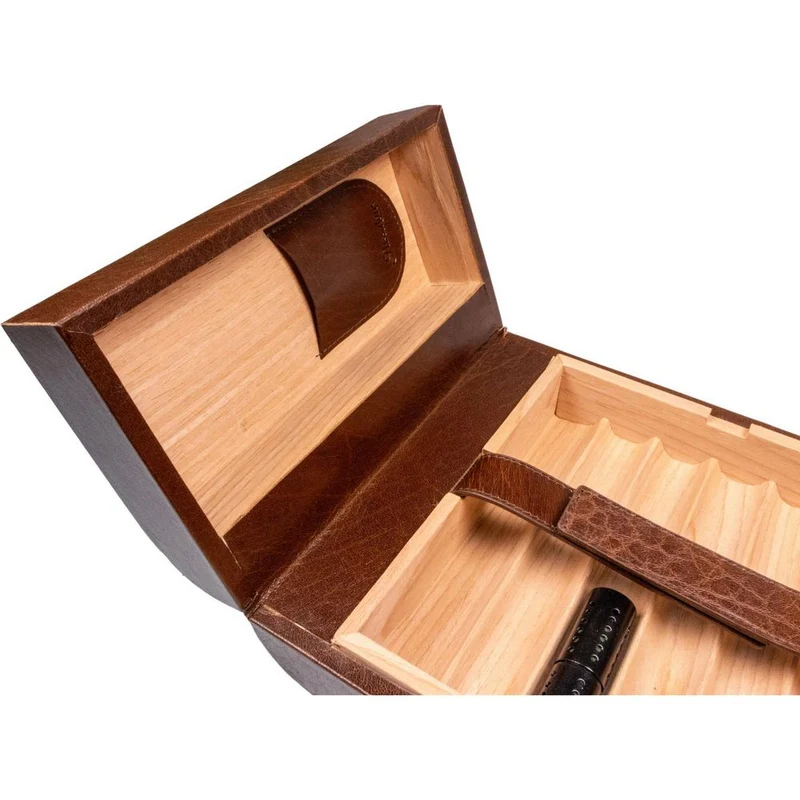 Passatore Humidor Buffalo Leather Brown Foldable - EKSKLUSIV !