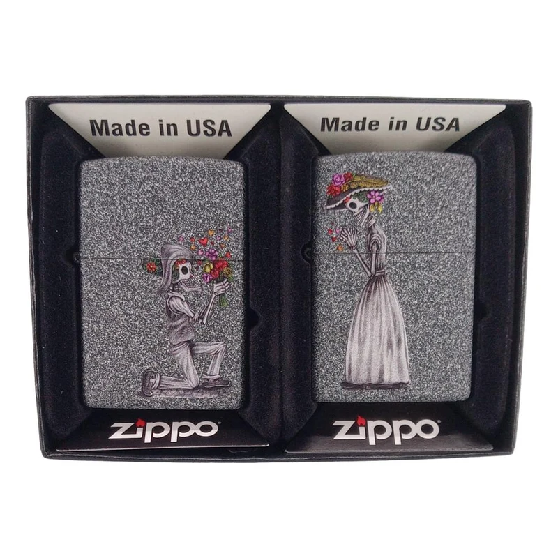 Zippo Day of Dead Skulls Set - 2 Lighter Sæt