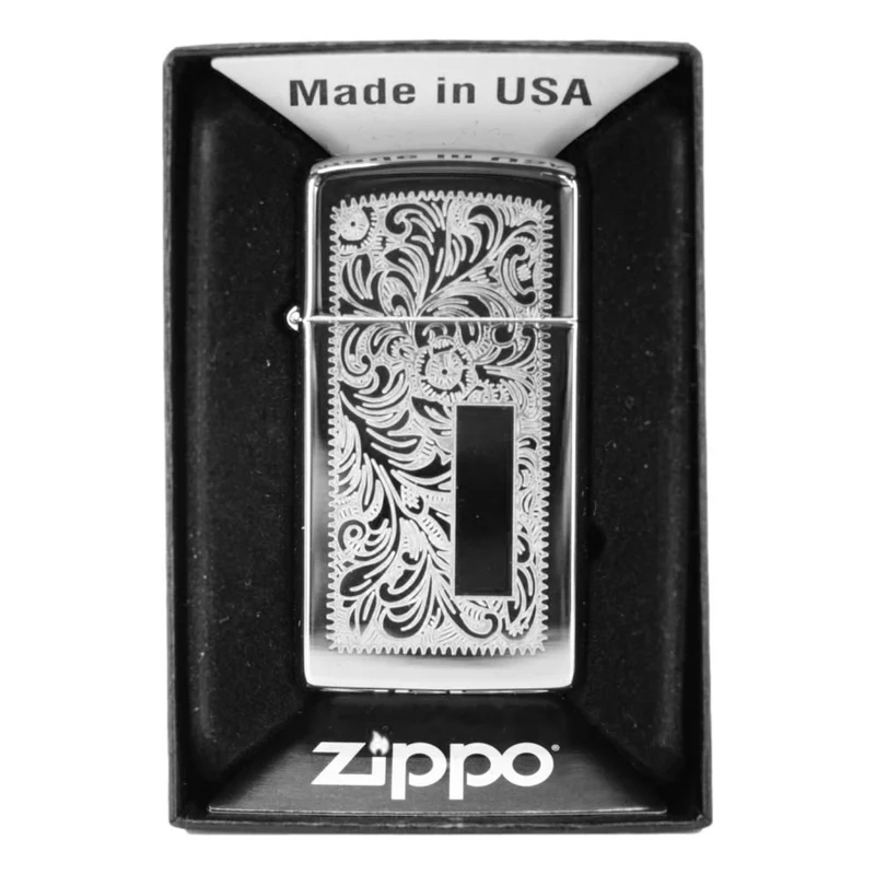 Original Slim Zippo Lighter - Venetian Chrome Slim