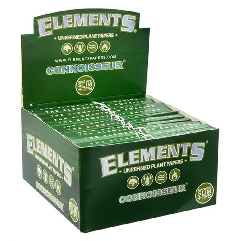 Elements KingSize Slim +Tips - Connoisseur Green (24 x 33Stk)
