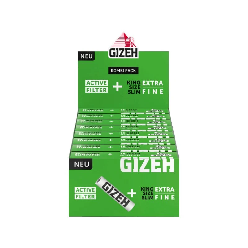 GIZEH KingSize Slim +ActiveFilter - Black (16 x 34Stk +16AF)