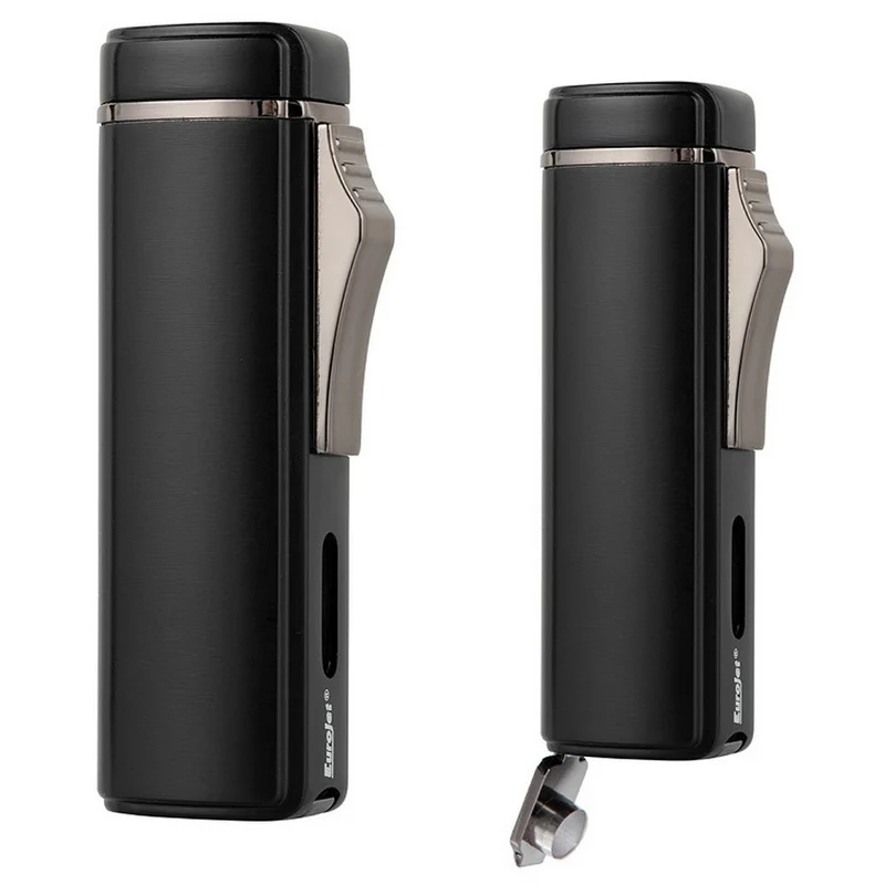 Eurojet Cigar 3X Jet Lighter med Puncher - Sort