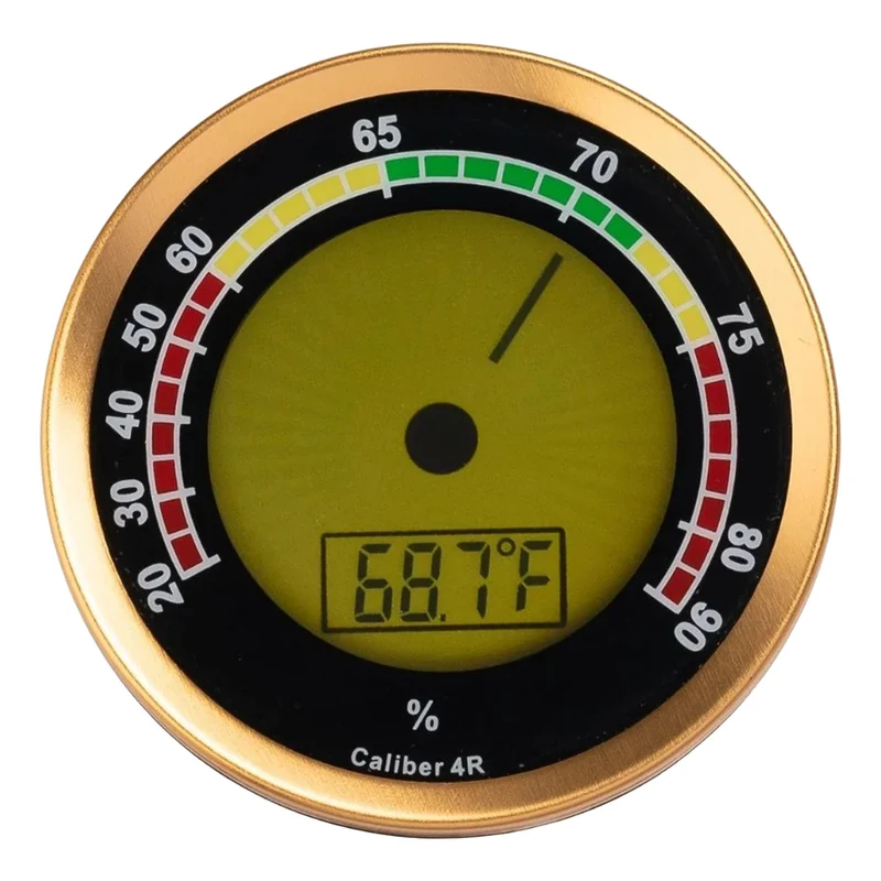 Cigar Oasis Hygrometer digital rund gold