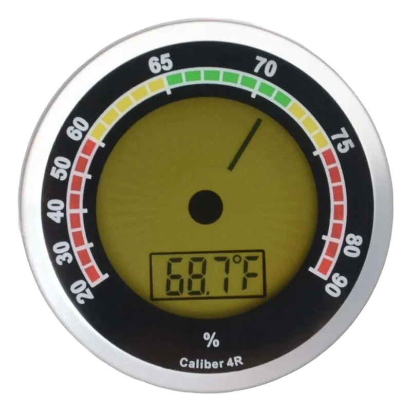 Cigar Oasis Hygrometer digital rund silber