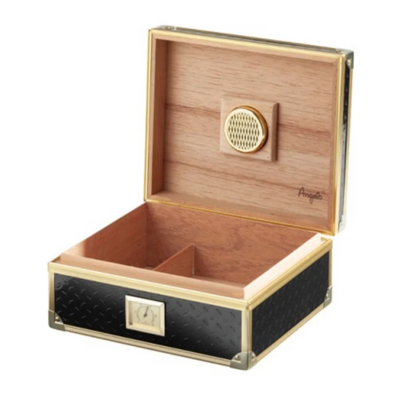 Angelo Cigar Humidor - Sort med Guldramme