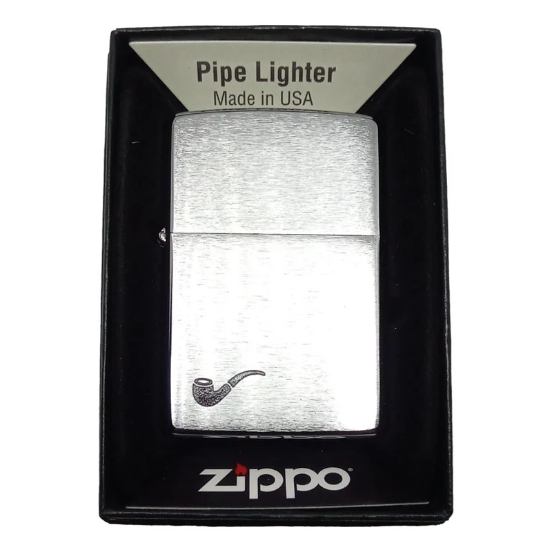 Original Zippo Pibe Lighter - Børstet Chrom