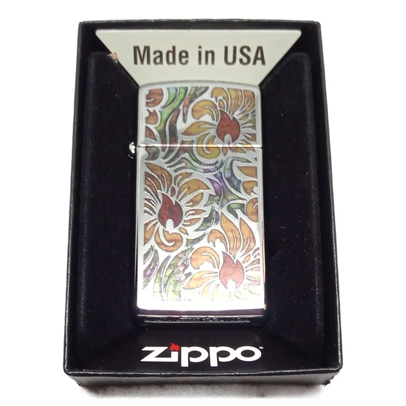 Original Slim Zippo Lighter - Fusion Floral