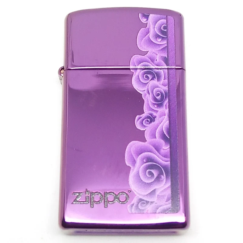 Original Slim Zippo Lighter - Purple Roses