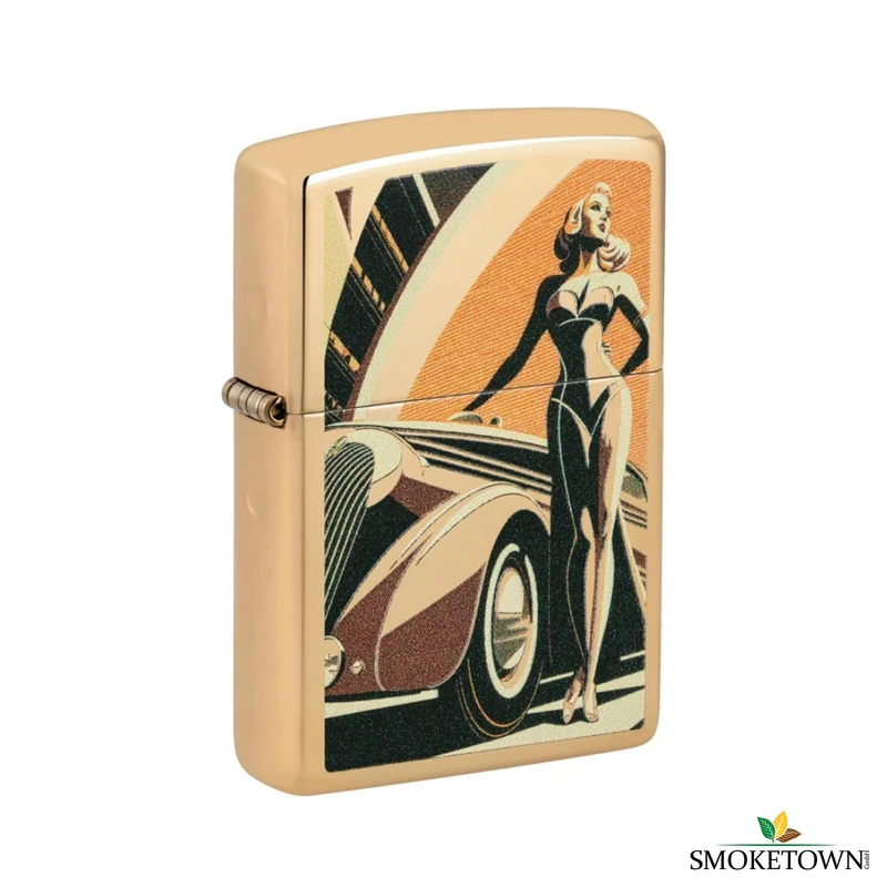 Zippo Vintage Car and Woman Feuerzeug