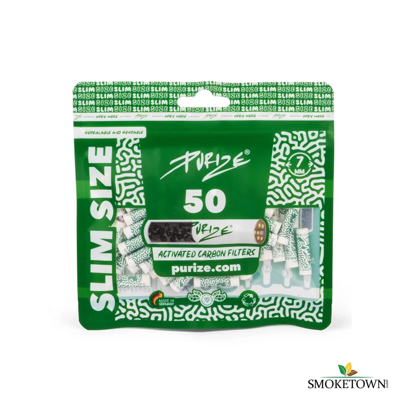 PURIZE Slim Size Aktivkohlefilter 50 Stück
