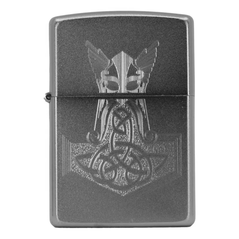 Hammer of Thor Zippo Lighter - Satin med Lasergravering