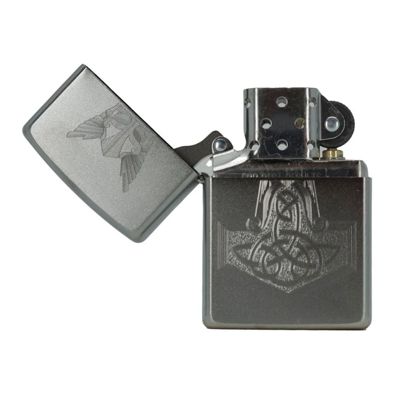 Hammer of Thor Zippo Lighter - Satin med Lasergravering