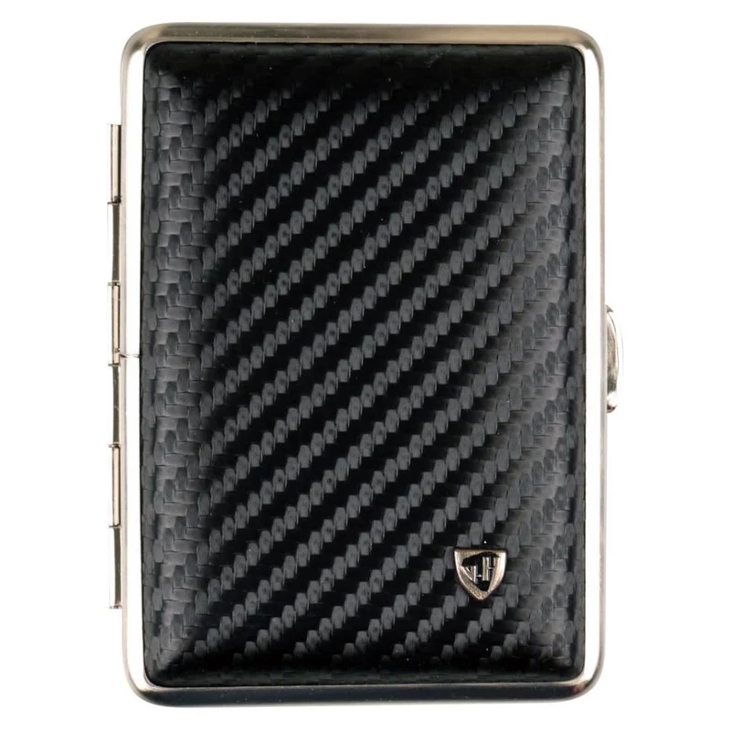 Vom Hofe Cigaret Etui - 14 King Size - Sort Carbon