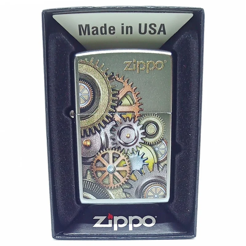 Zippo Lighter Metallic Gears Design