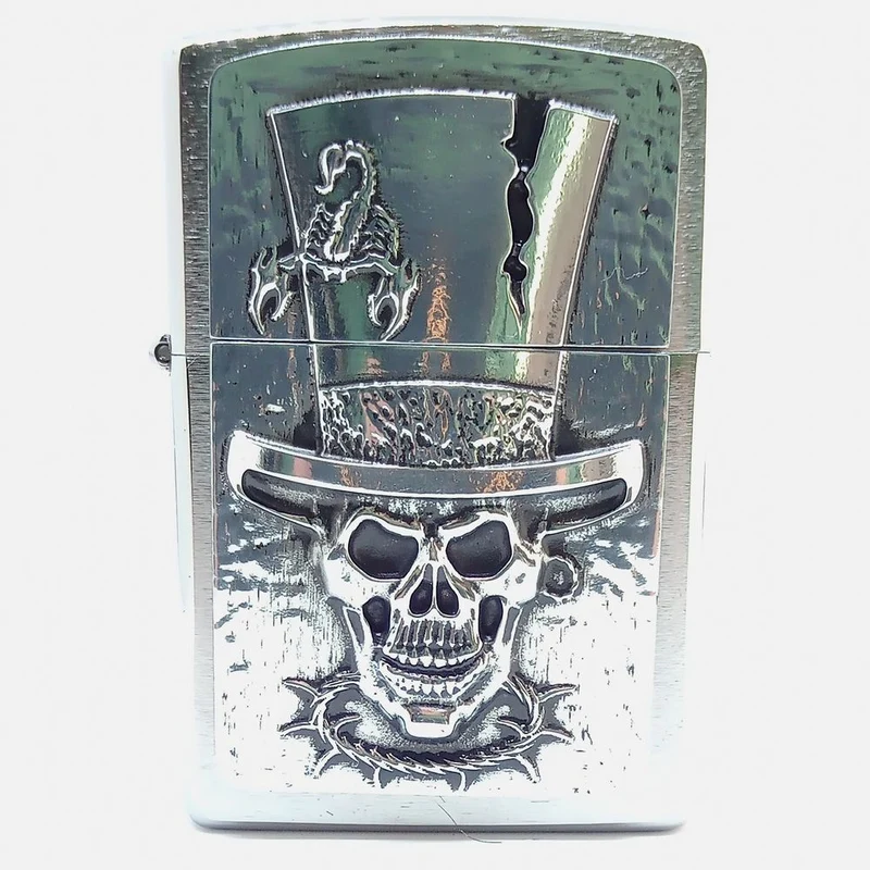 Zippo Lighter Skull Top Hat