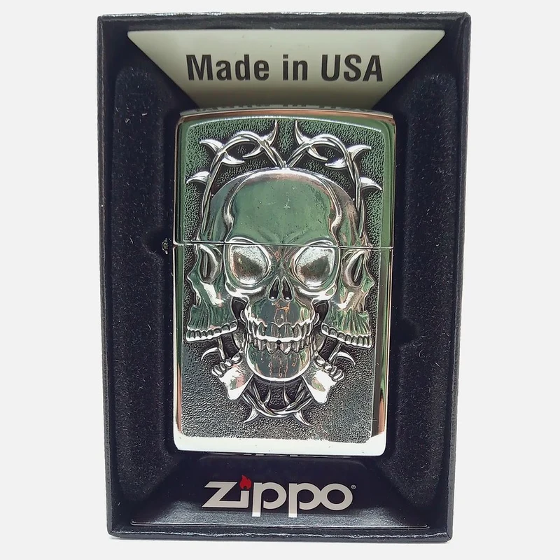 Zippo Lighter Three Skulls