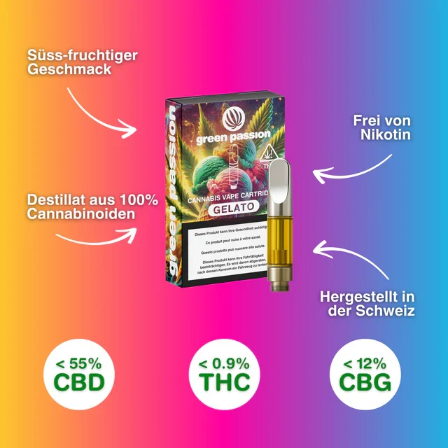 CBD Vape Cartridge Gelato – 55 % CBD