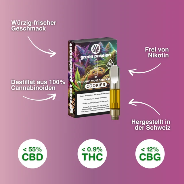 CBD Vape Cartridge Cookies – 55 % CBD