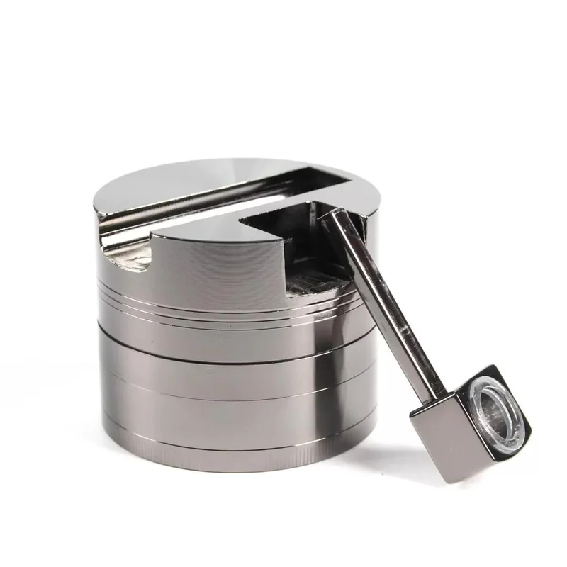 Grinder mit Pfeife 75mm Gun Metal – 4-teilig & massiv