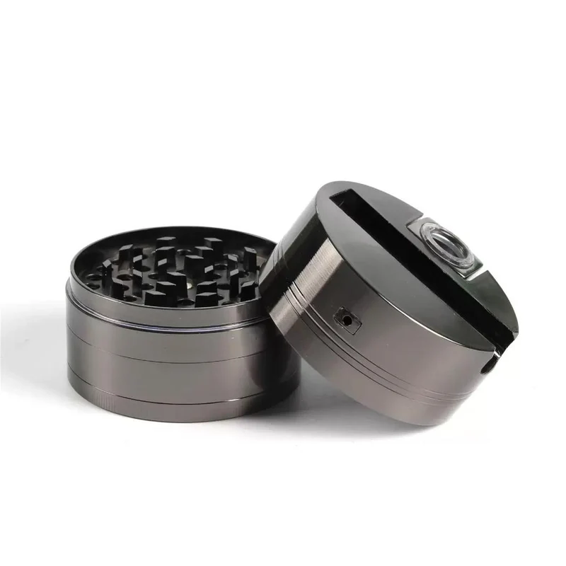 Grinder mit Pfeife 75mm Gun Metal – 4-teilig & massiv