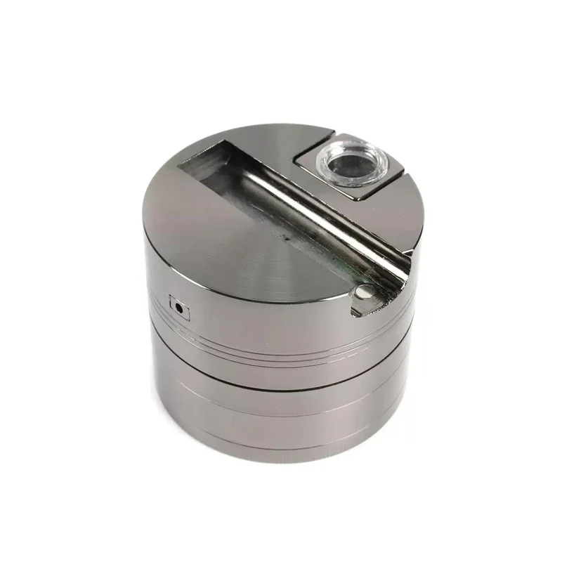 Grinder mit Pfeife 75mm Gun Metal – 4-teilig & massiv