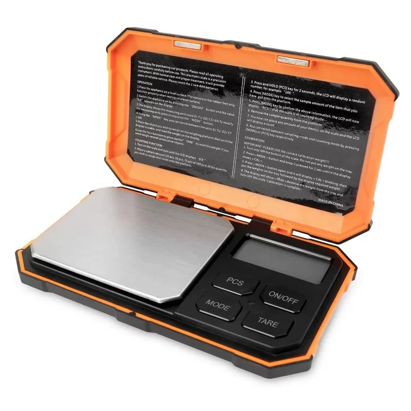 Digitale Outdoor Feinwaage 200 g / 0,01 g Orange