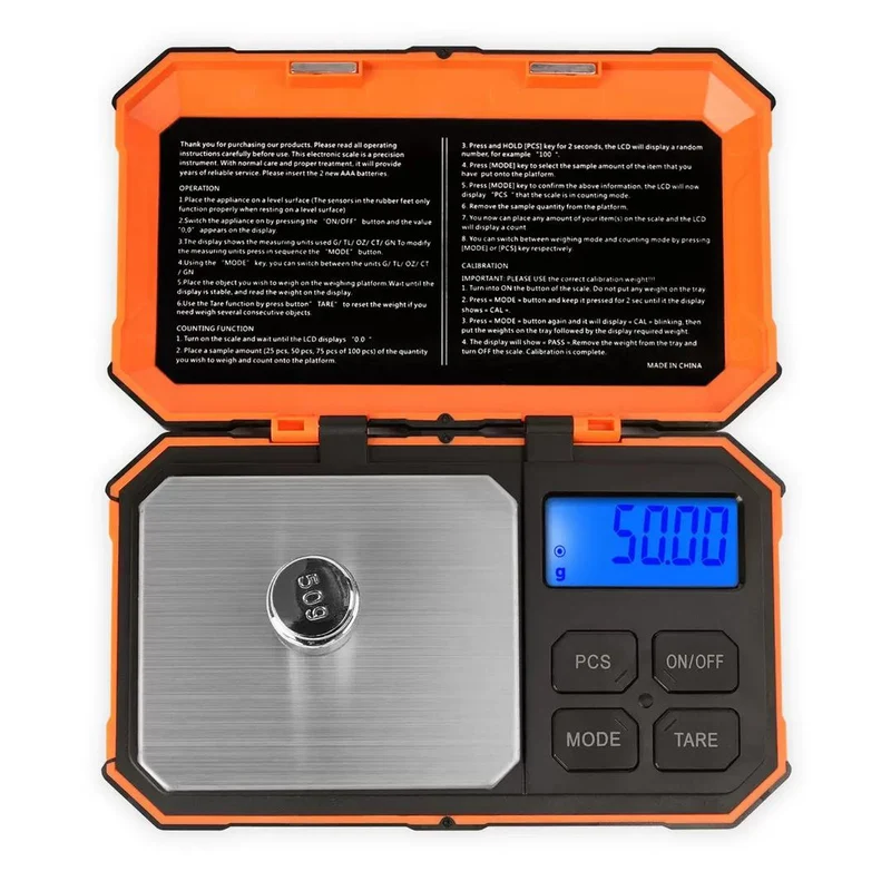 Digitale Outdoor Feinwaage 200 g / 0,01 g Orange